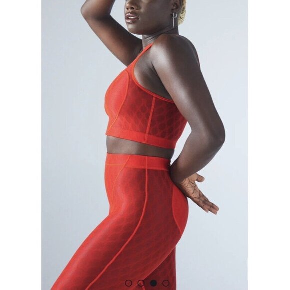 Savage X Fenty Run 2 You Tank & Mesh High Waist Leggings Set Red XL 14/16 NWT - Picture 3 of 12